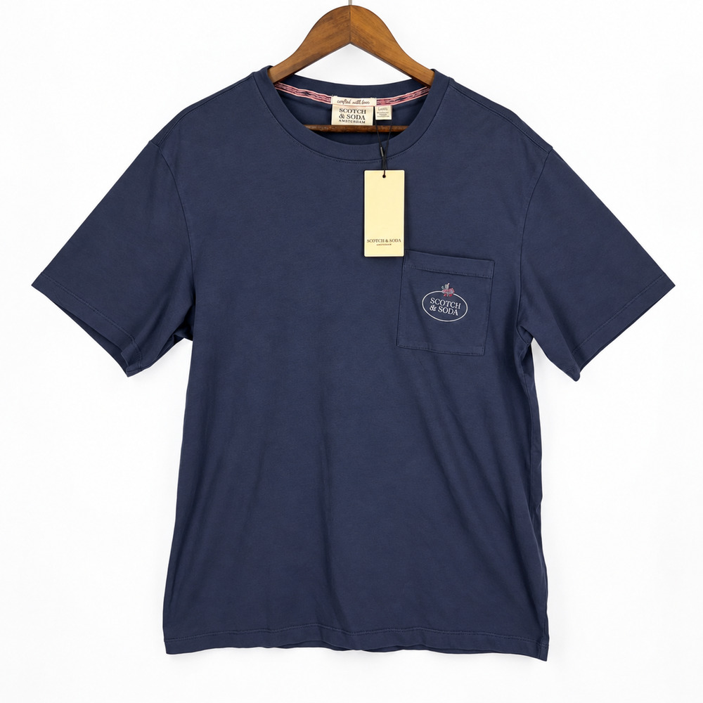 Scotch & Soda Amsterdam Navy Pocket Shirt Size Large Coastal